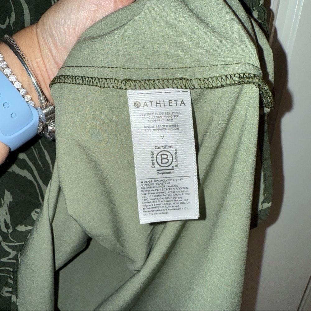 Athleta Green Patterned Sleeveless Mini Dress Cam… - image 7